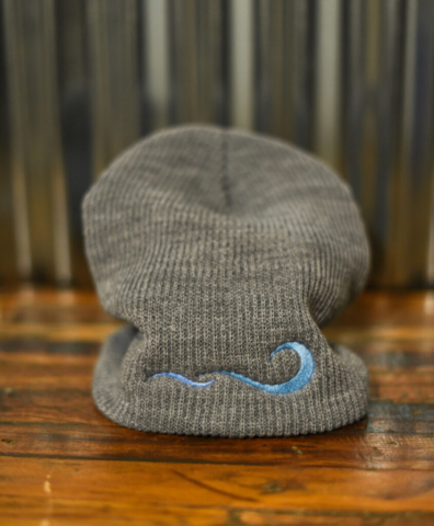 Beanie – gray with embroidered front view