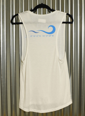White Ladies Tank – printed front and back. Back view